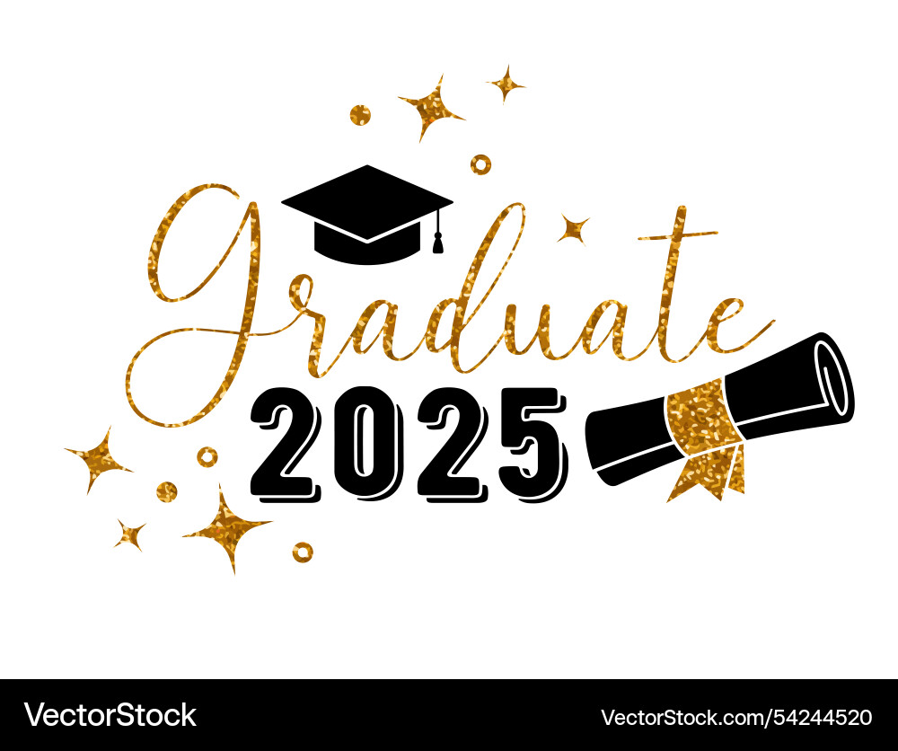 2025 Absolvent trendy Kalligraphie Inschrift 2025 Absolvent trendy Kalligraphie Inschrift vektorbild