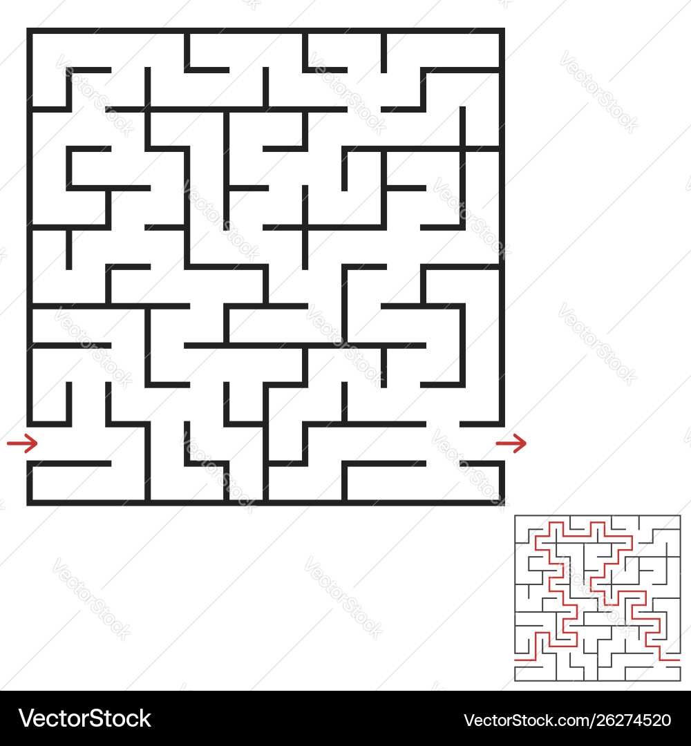 A square labyrinth an interesting and useful game A square labyrinth an interesting and useful game vector image