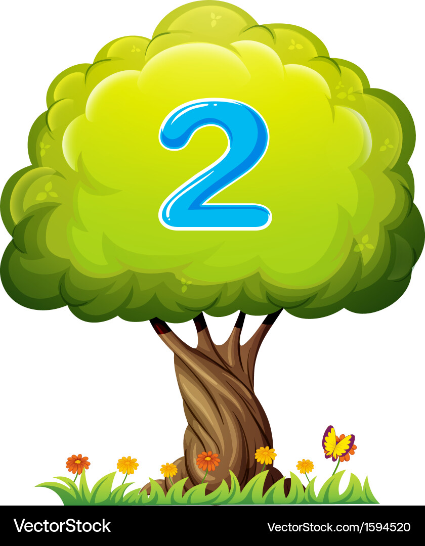 A tree with number two figure Vector Image
