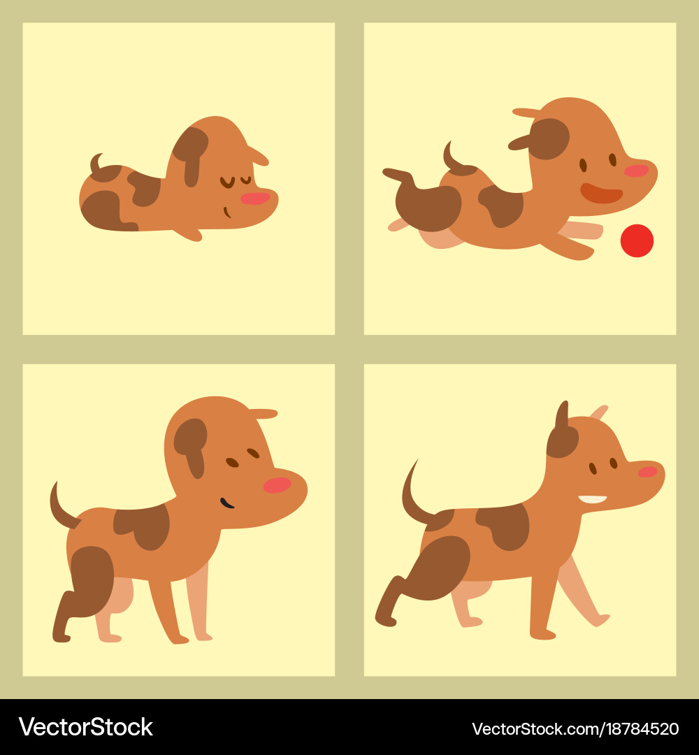 Adorable Puppy Characters Vector Image