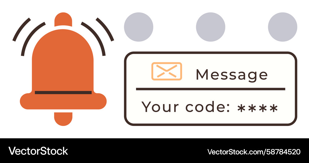 Alert notification with security code box Alert notification with security code box Vector Image