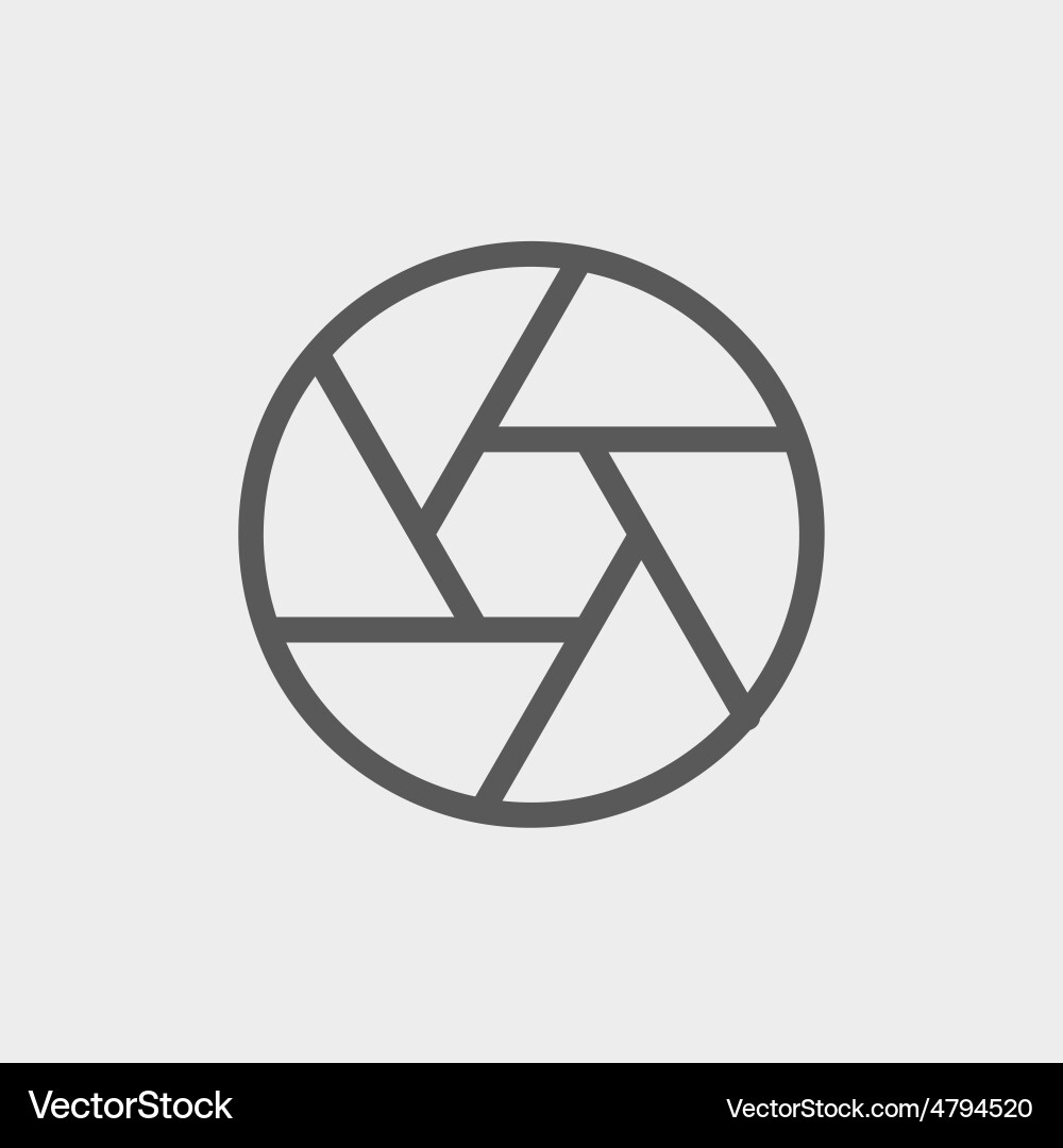 Camera shutter thin line icon Vector Image
