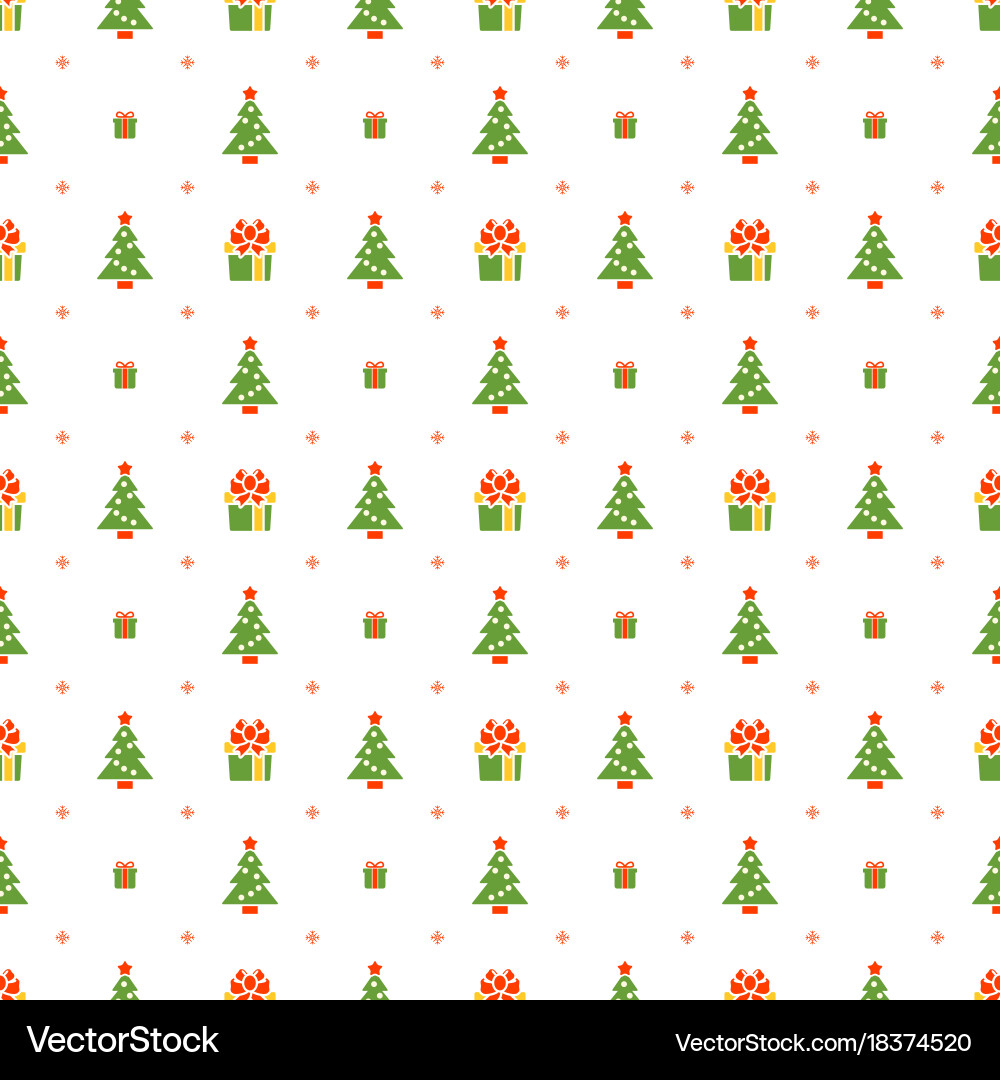 Christmas seamless pattern with tree vector image