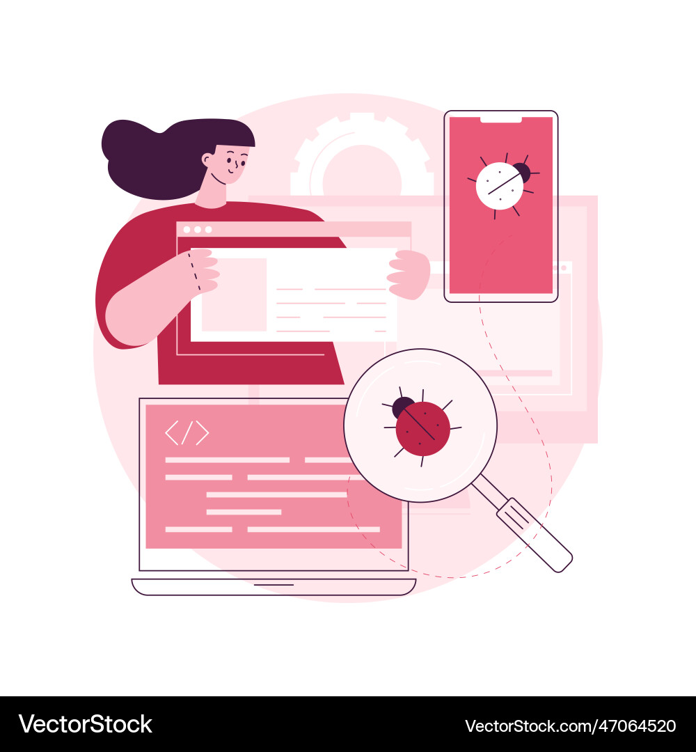 Cross-platform testing abstract concept Cross-platform testing abstract concept Vector Image