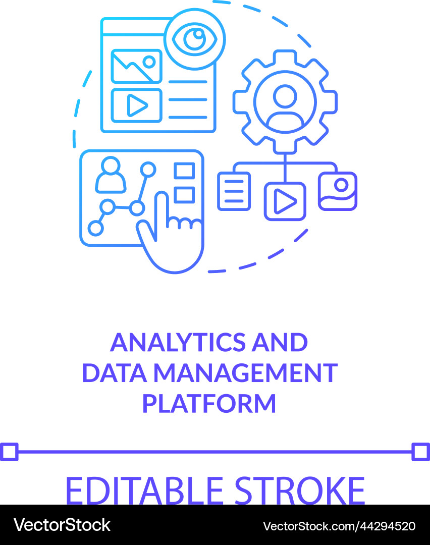 Data Analytics & Management Platform Vector Image