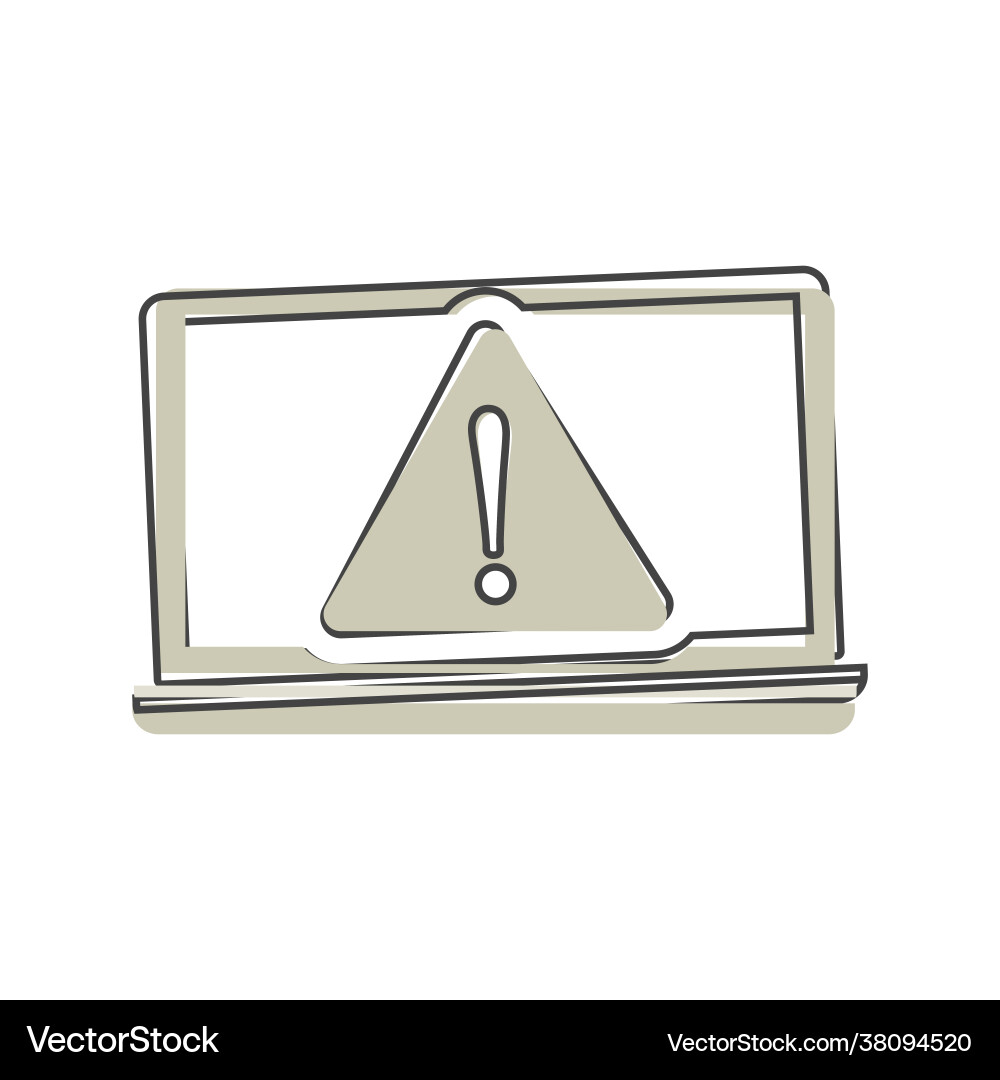 Error on computer monitor white isolated Error on computer monitor white isolated vector image