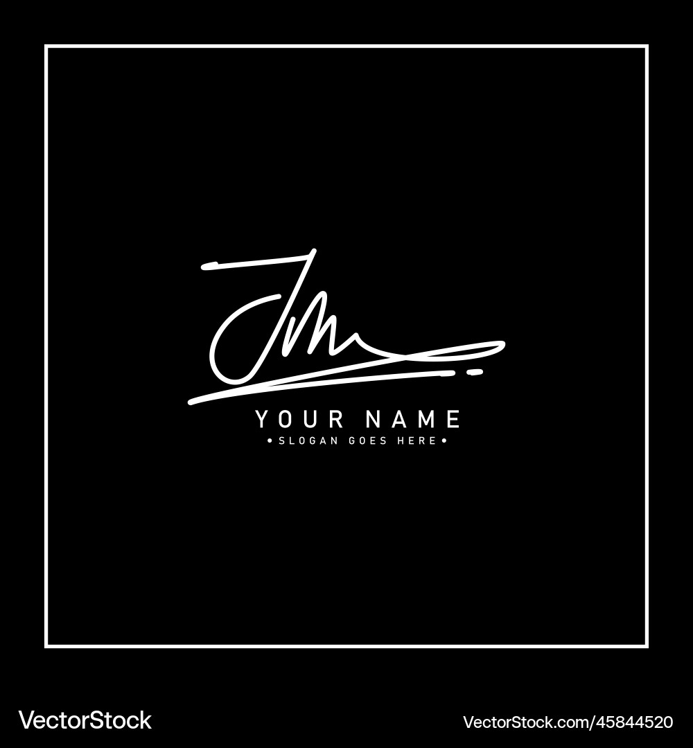 Jm initial logo in signature style Vector Image