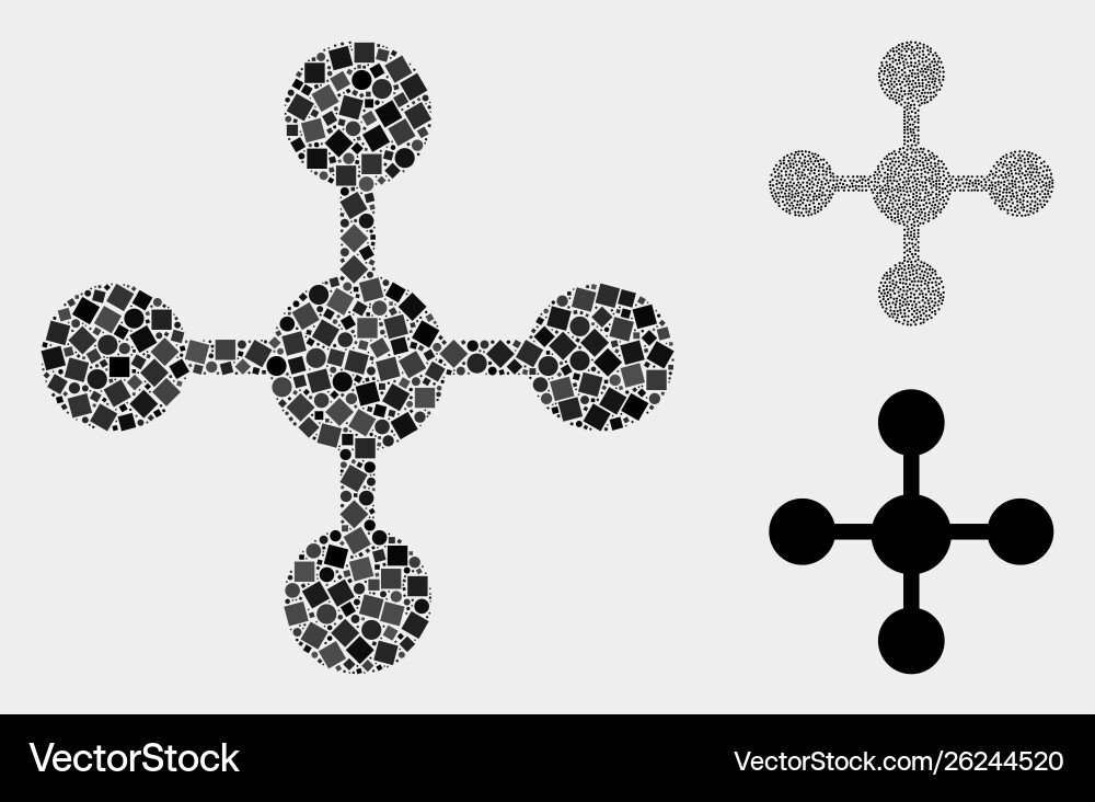 Mesh node icon mosaics squares and circles Mesh node icon mosaics squares and circles vector image