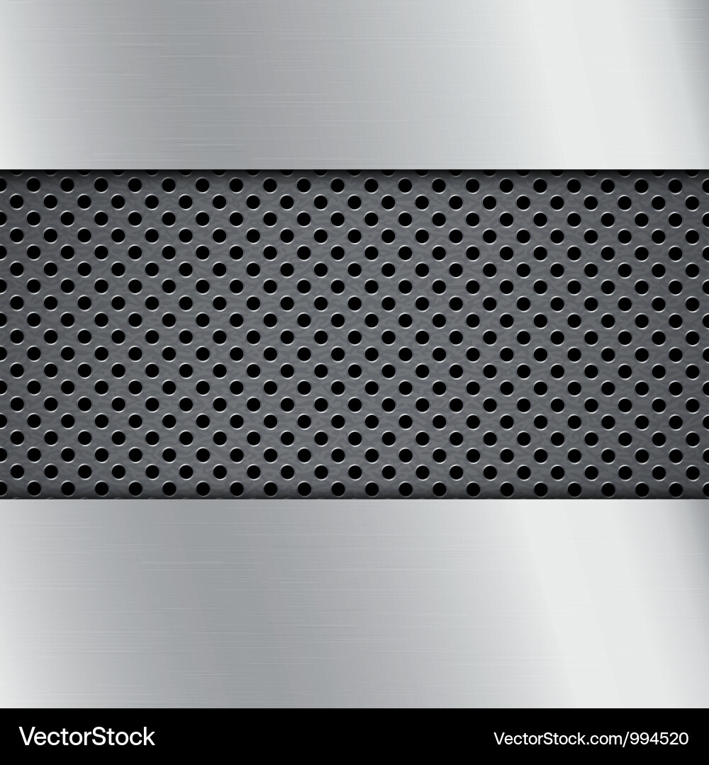 Metal background with circular grid Vector Image