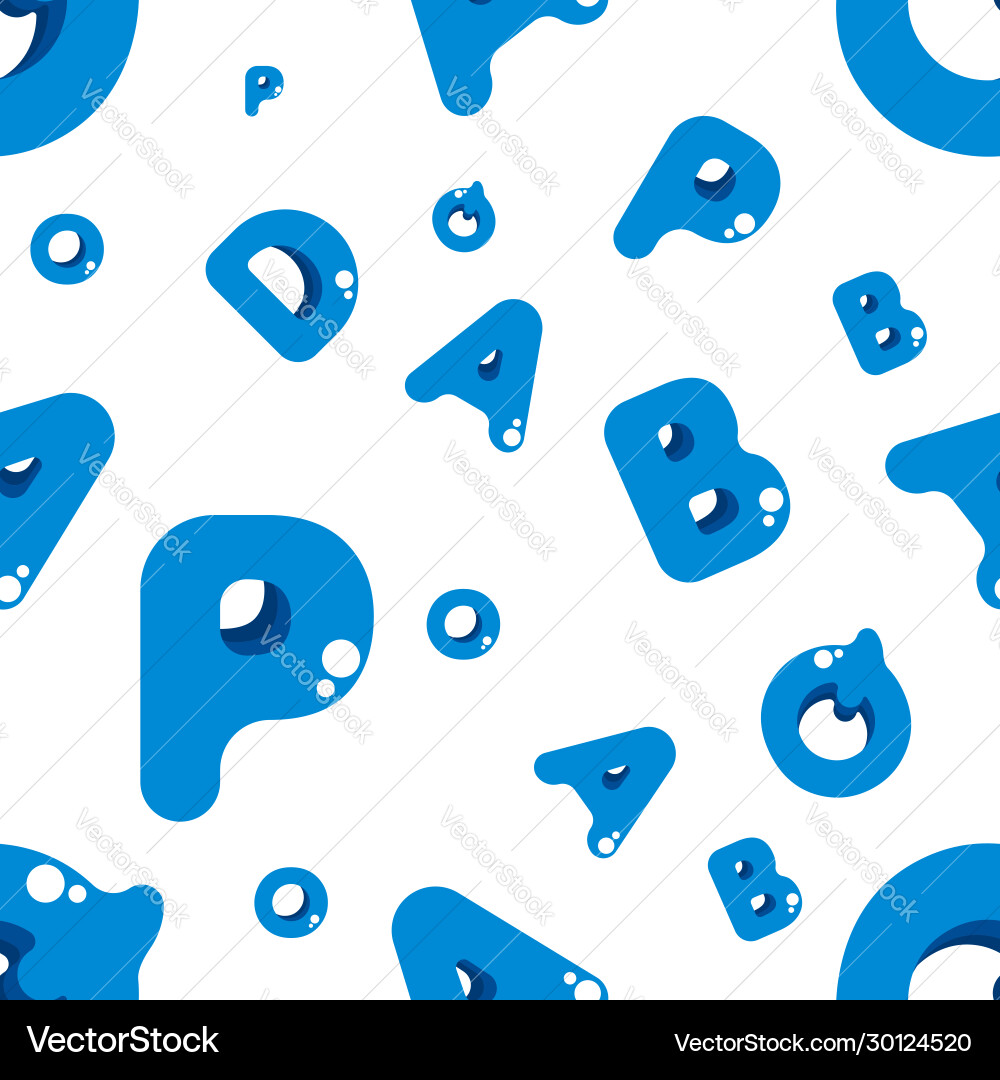 Seamless pattern letters in style bubbles vector image
