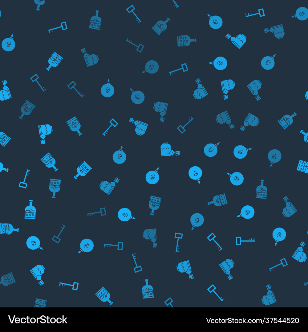 Set pirate key bomb ready to explode game dice vector image