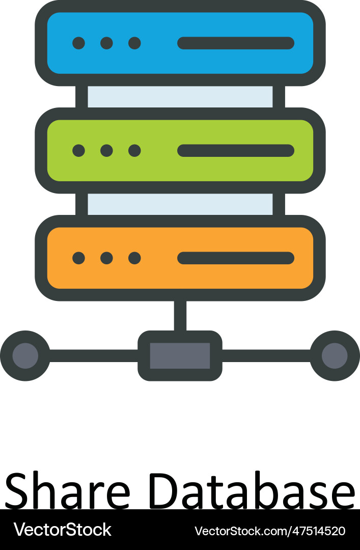 Share database fill outline icon design il vector image