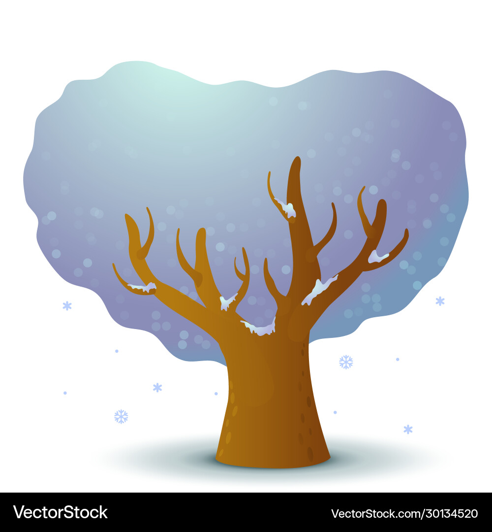 Snowy tree in winter game ui flat isolated stock Snowy tree in winter game ui flat isolated stock Vector Image