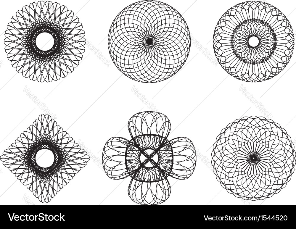 Spirograph Patterns Vector Image