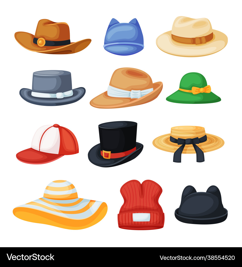 Stilvolle Headwear Kollektion vektorbild