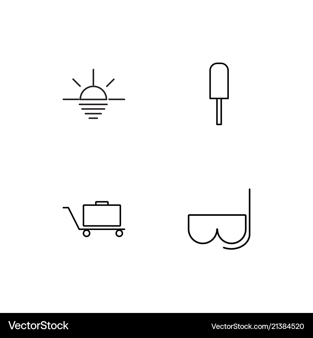 Summer linear icons set simple outline Vector Image