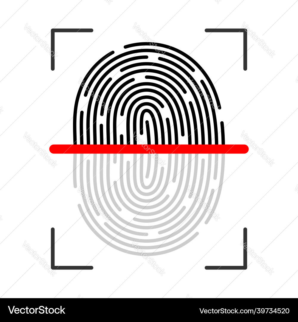 Touch id icon isolated fingerprint design Touch id icon isolated fingerprint design vector image