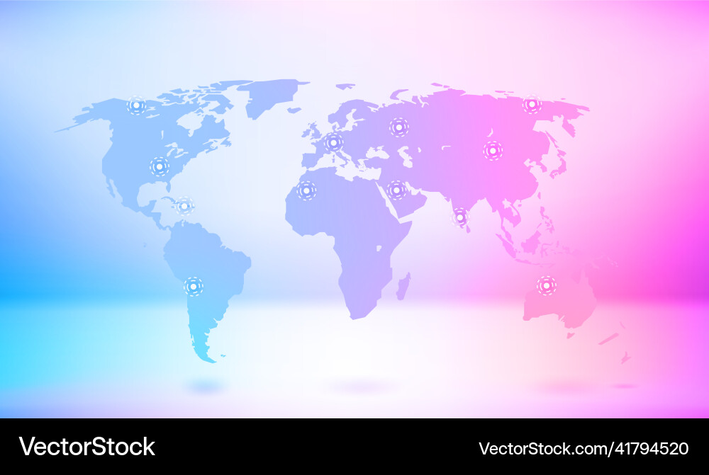 World Map with Location Pointers vector image