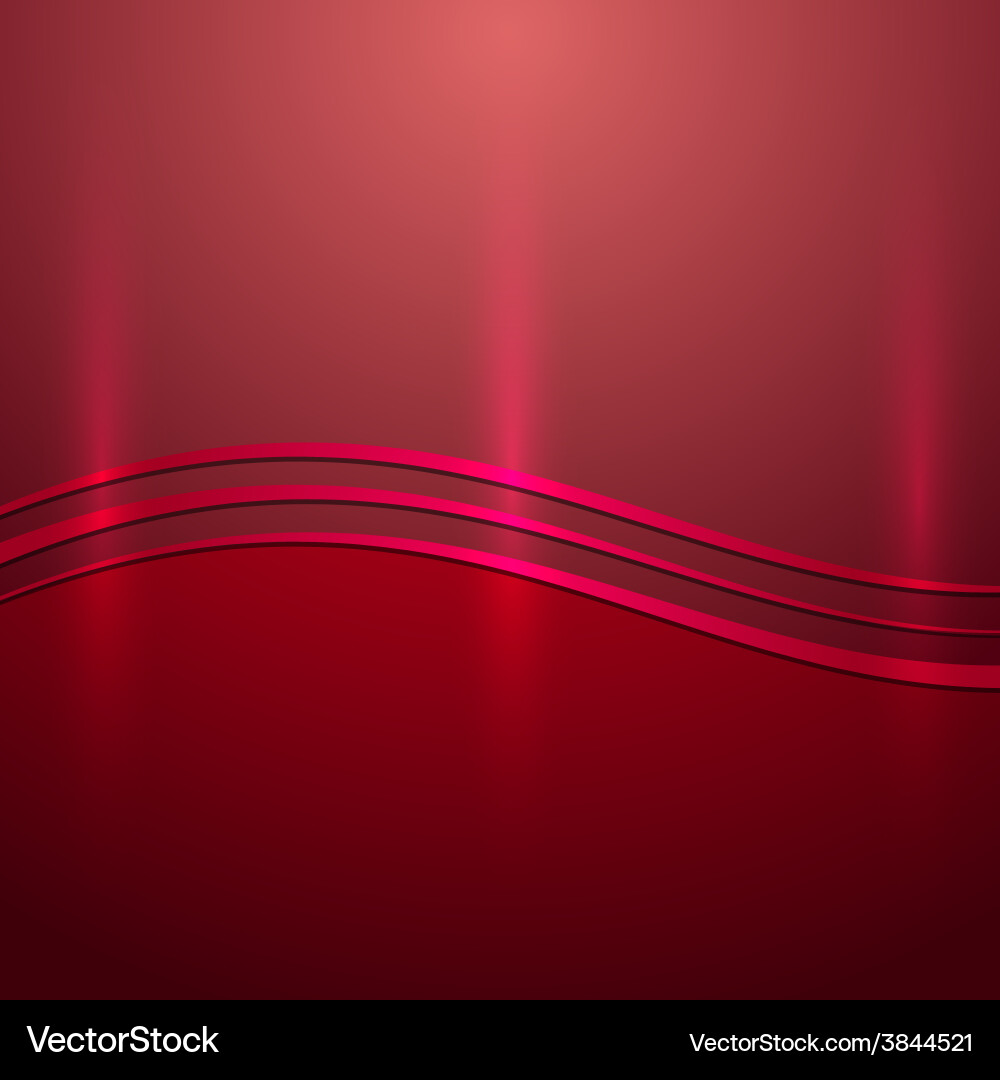 Abstract red metallic background with wave vector image