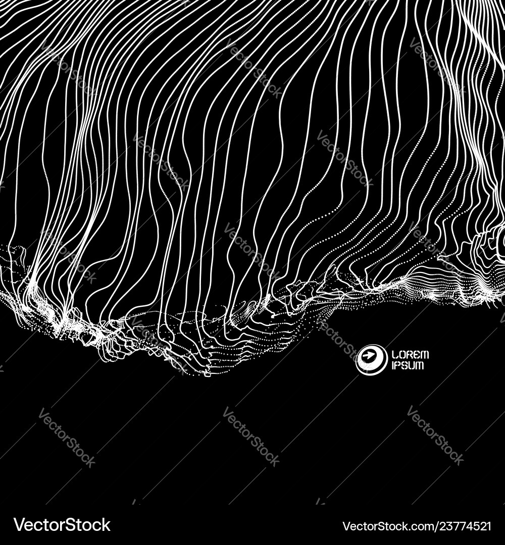 Array with dynamic particles 3d technology style Array with dynamic particles 3d technology style vector image
