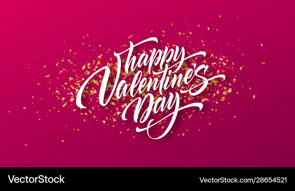 Calligraphic lettering happy valentines day Calligraphic lettering happy valentines day vector image