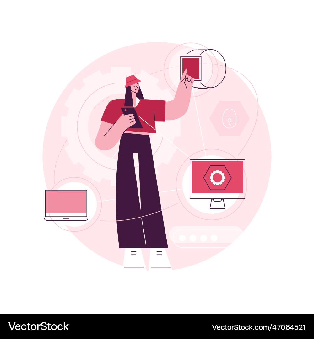 Cross-device tracking abstract concept Vector Image