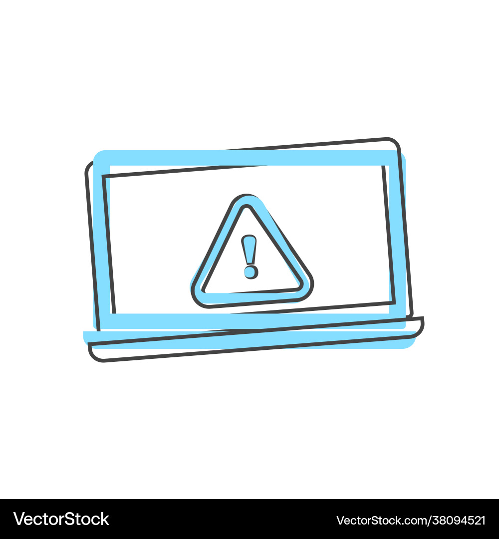 Error on computer monitor white isolated Error on computer monitor white isolated vector image