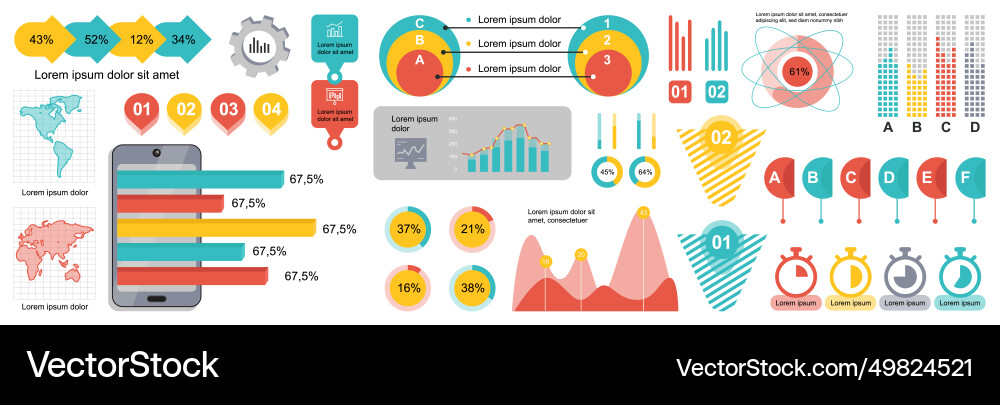Mega set of infographic elements data Vector Image