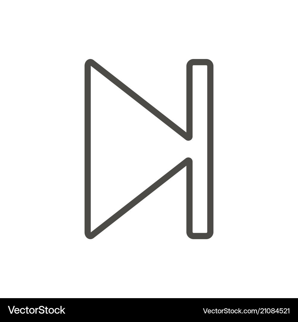 Next track icon forward skip line symbol vector image