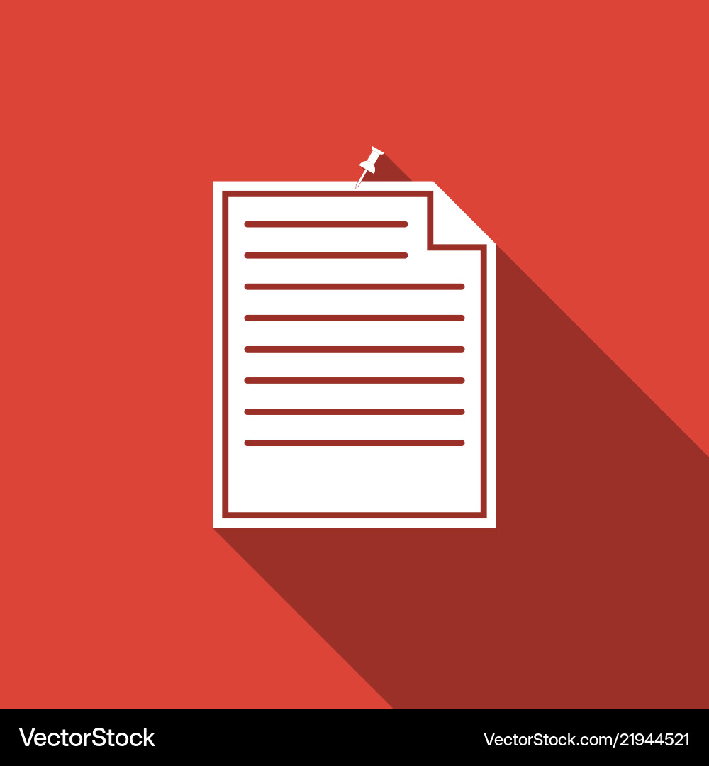 Note paper with pinned pushbutton icon memo Note paper with pinned pushbutton icon memo Vector Image