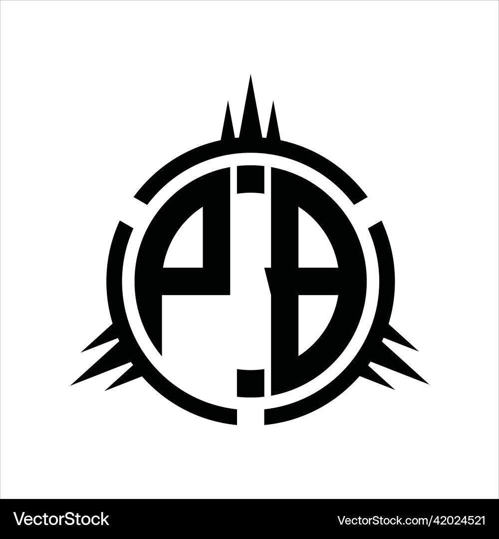 Pb logo monogram circle element design template Pb logo monogram circle element design template vector image