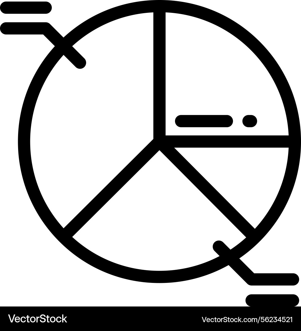 Pie chart icon thin linear style design isolated Pie chart icon thin linear style design isolated Vector Image
