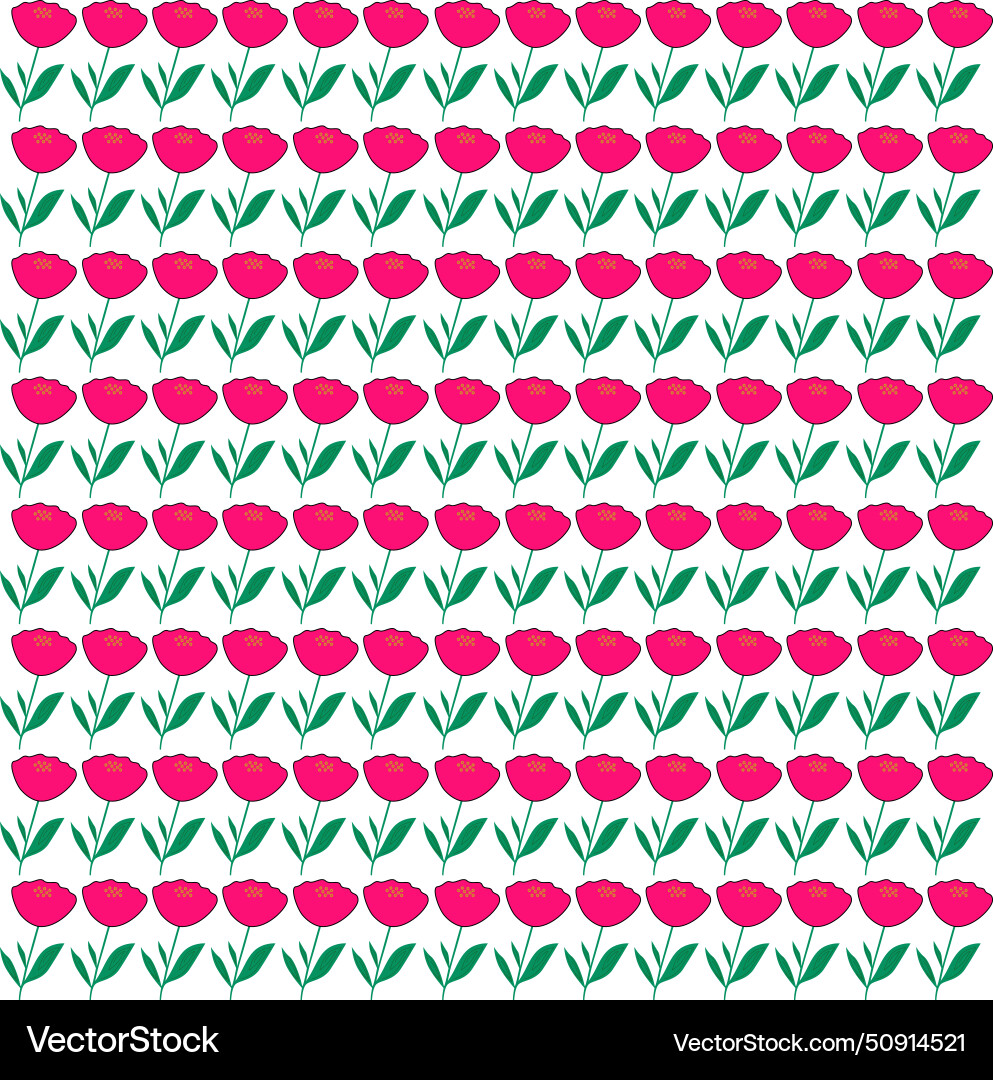 Pink tulips design pattern texture background vector image