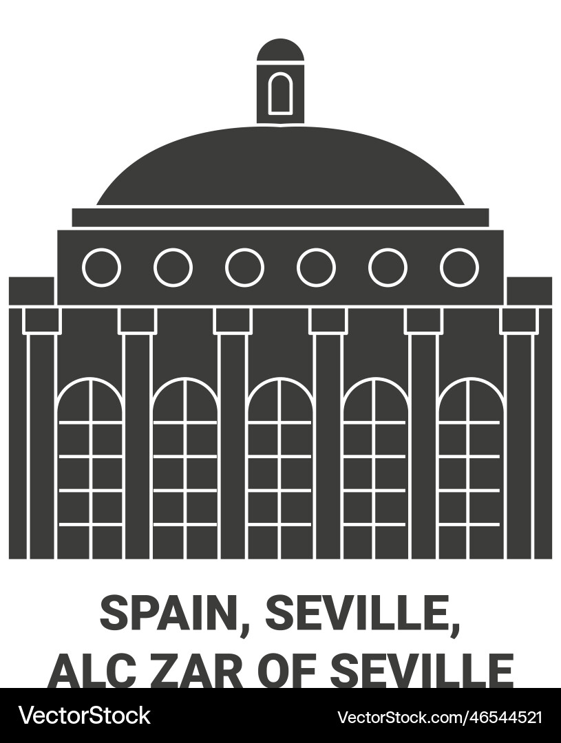 Spanien seville alczar of travel landmark Spanien seville alczar of travel landmark vektorbild