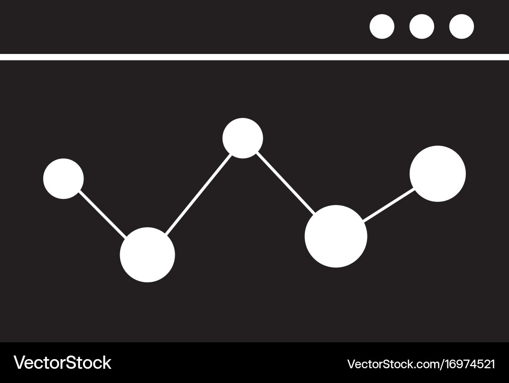 Template computer with statistics graph vector image