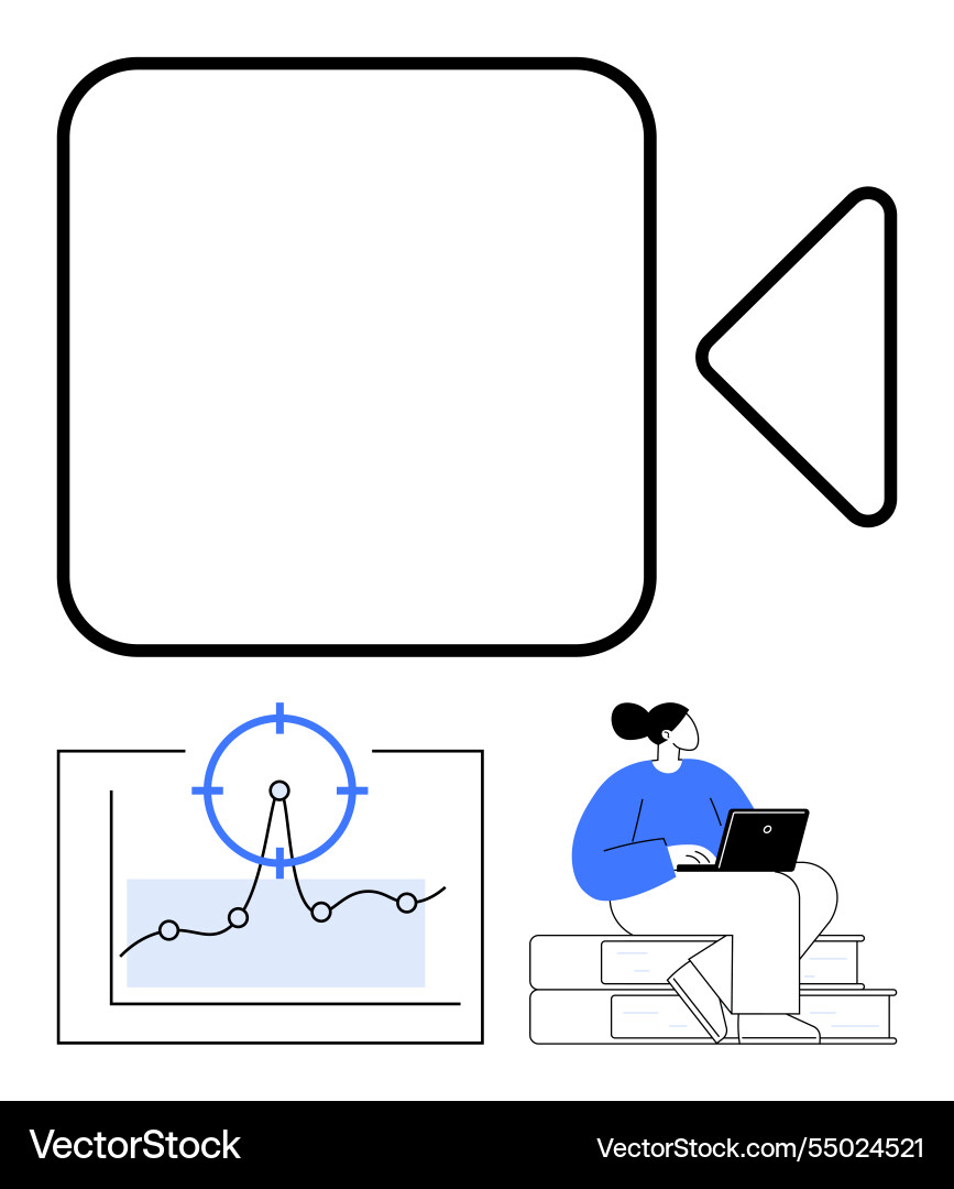 Video content creation with data analysis Video content creation with data analysis vector image