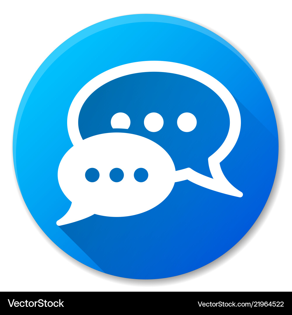 Blue Speech Bubble Icon Vector Image