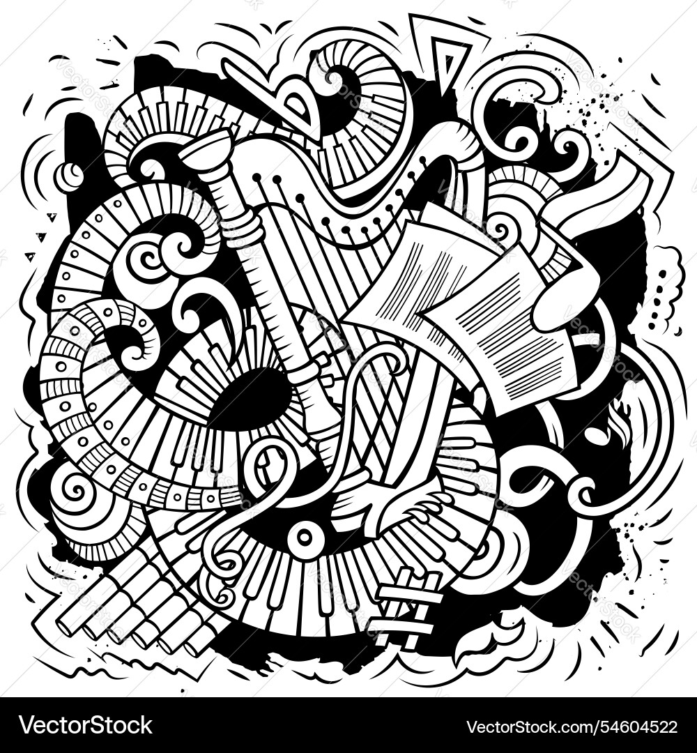Cartoon doodles classic music Cartoon doodles classic music vector image