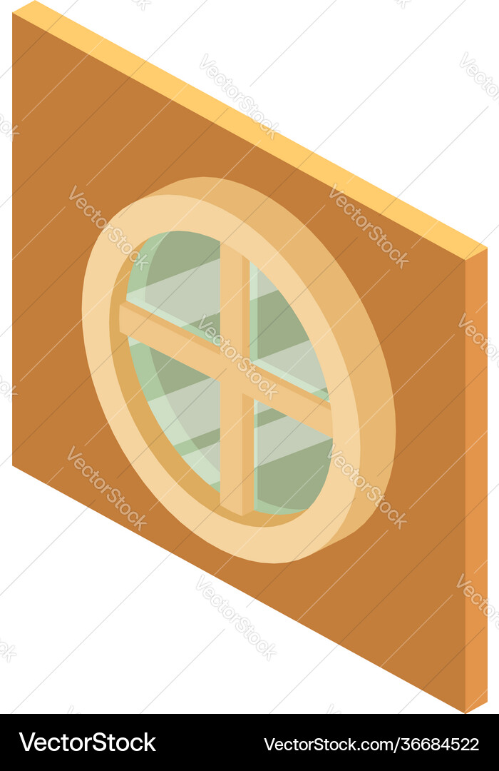 Circular window icon isometric style Circular window icon isometric style vector image