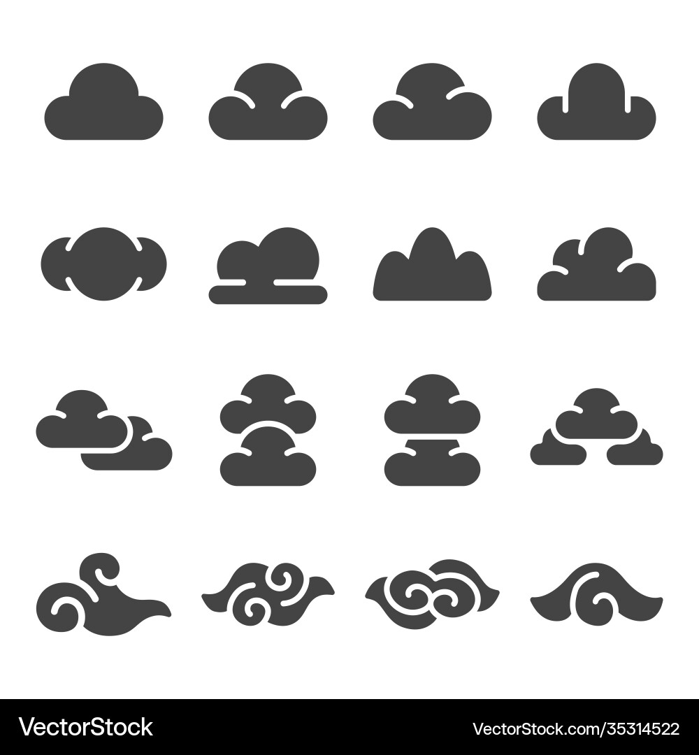 Cloud icon set vector image