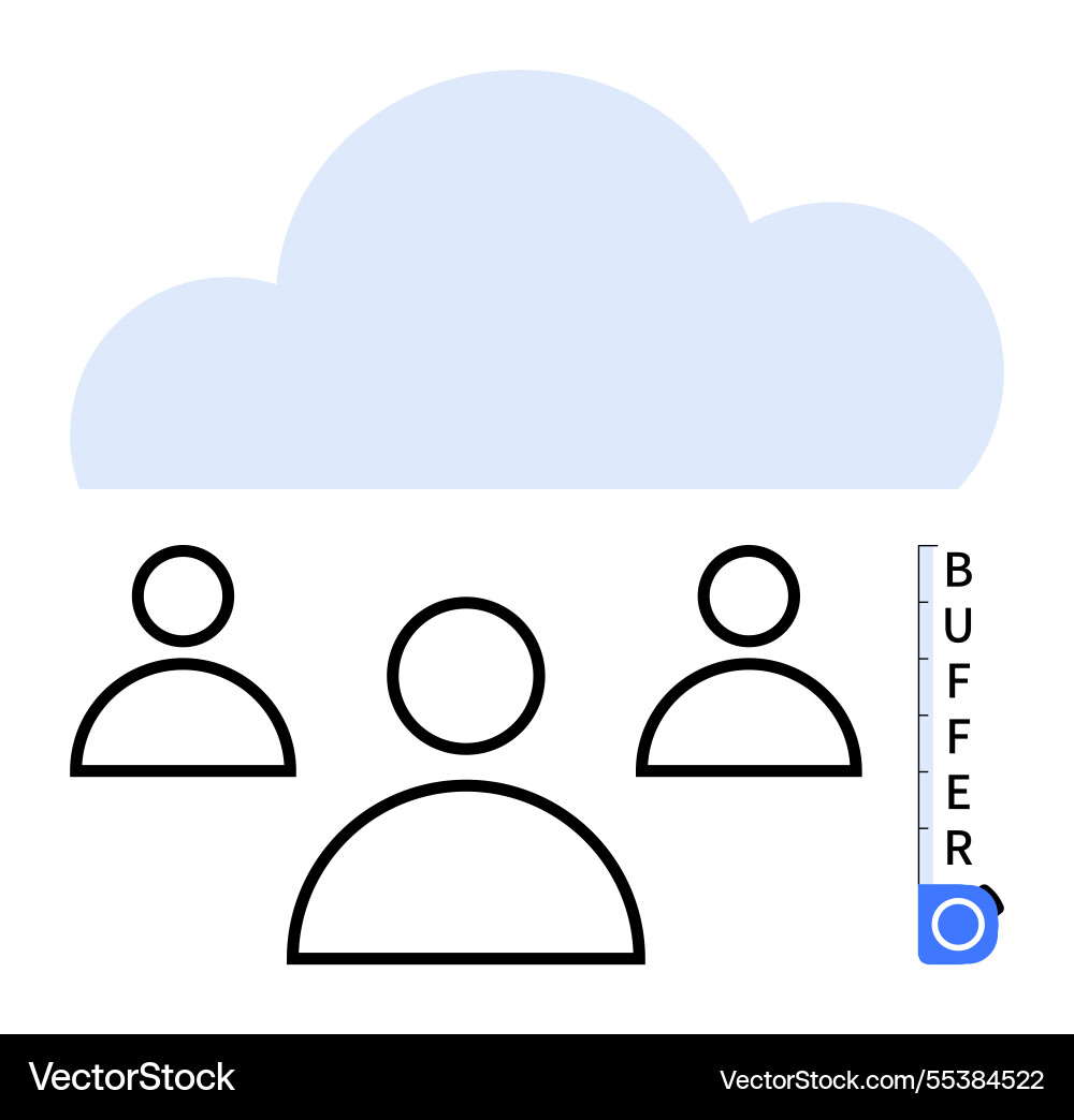 Cloud resource sharing with user icons Cloud resource sharing with user icons vector image