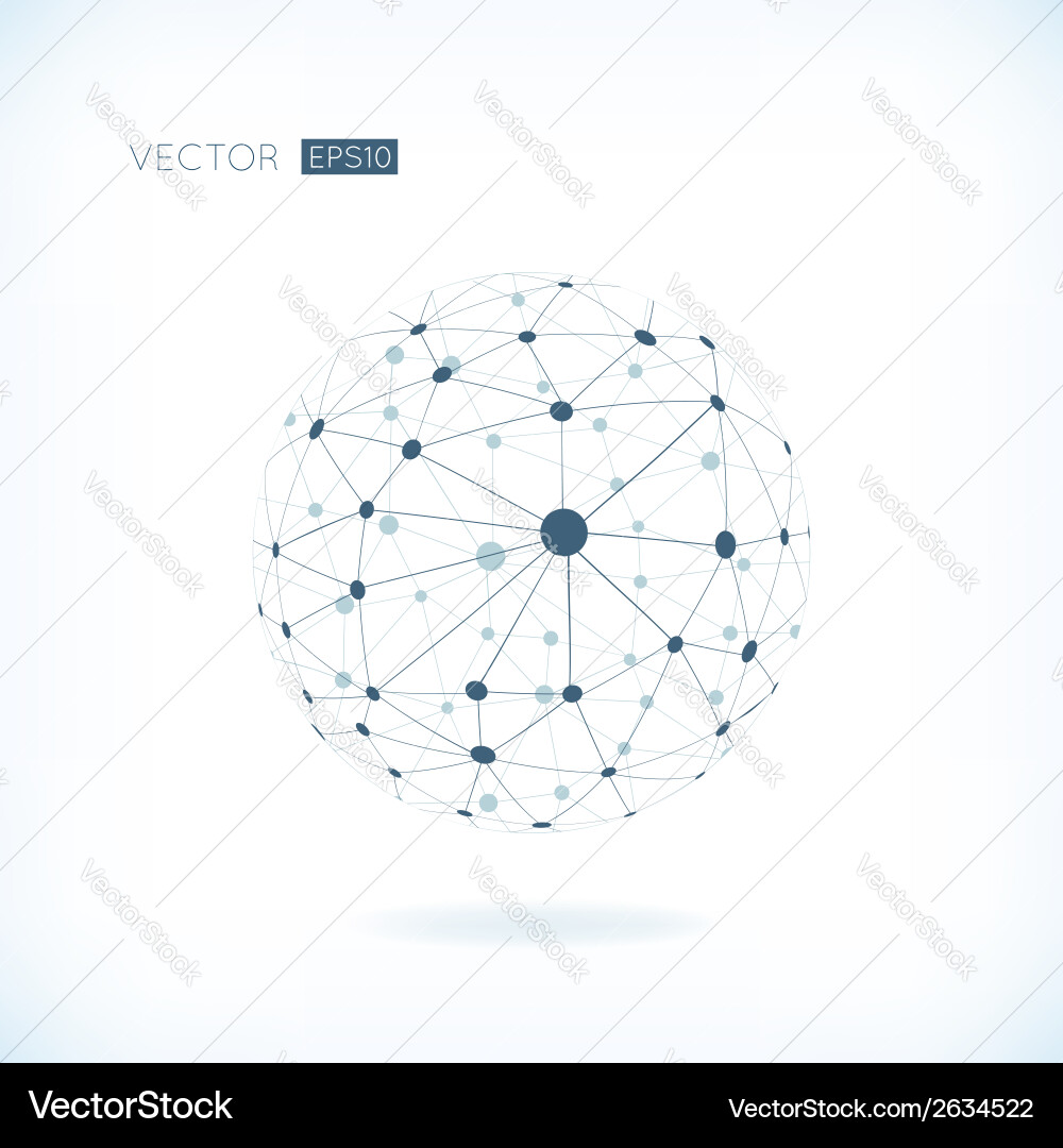 Connected Network Globe Vector Image