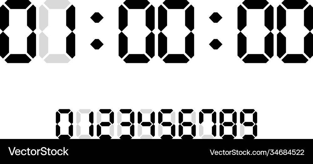 Countdown timer with digital numbers vector image