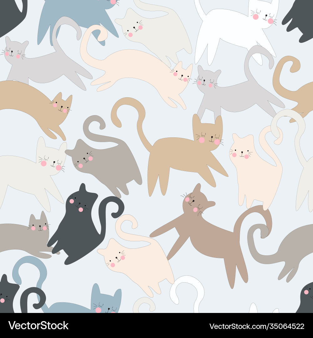 Cute blue grey teddy bear seamless pattern Vector Image