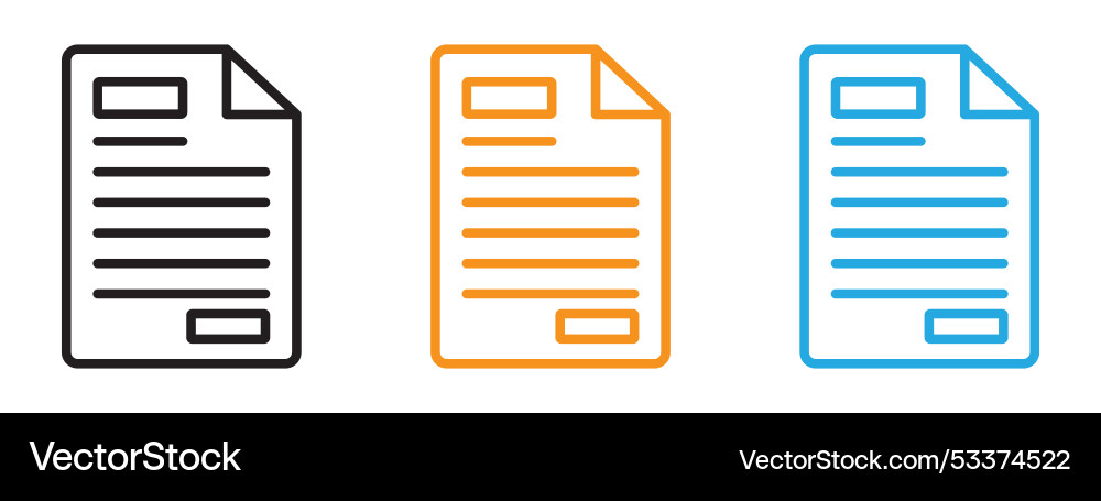 Document icon thin line set Document icon thin line set vector image