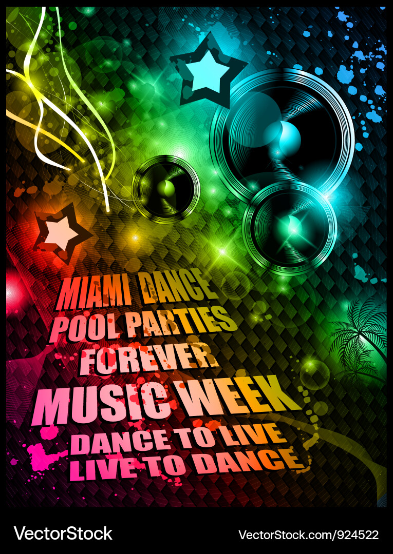 Dynamic Music Party Poster Vector Image