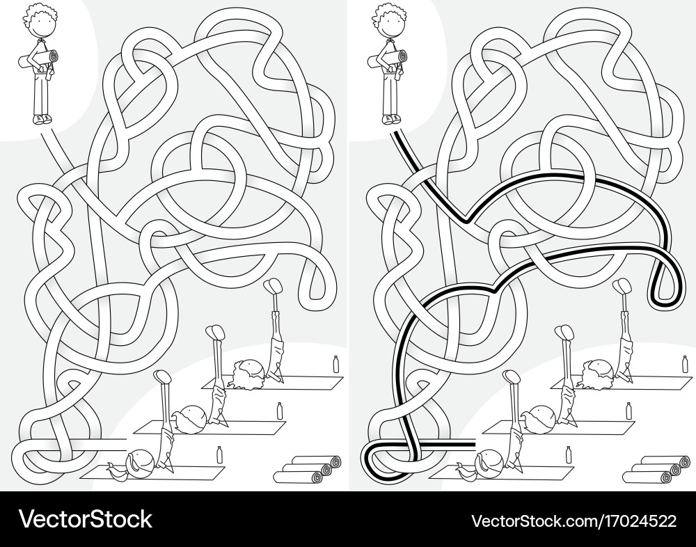 Exercise class maze Vector Image