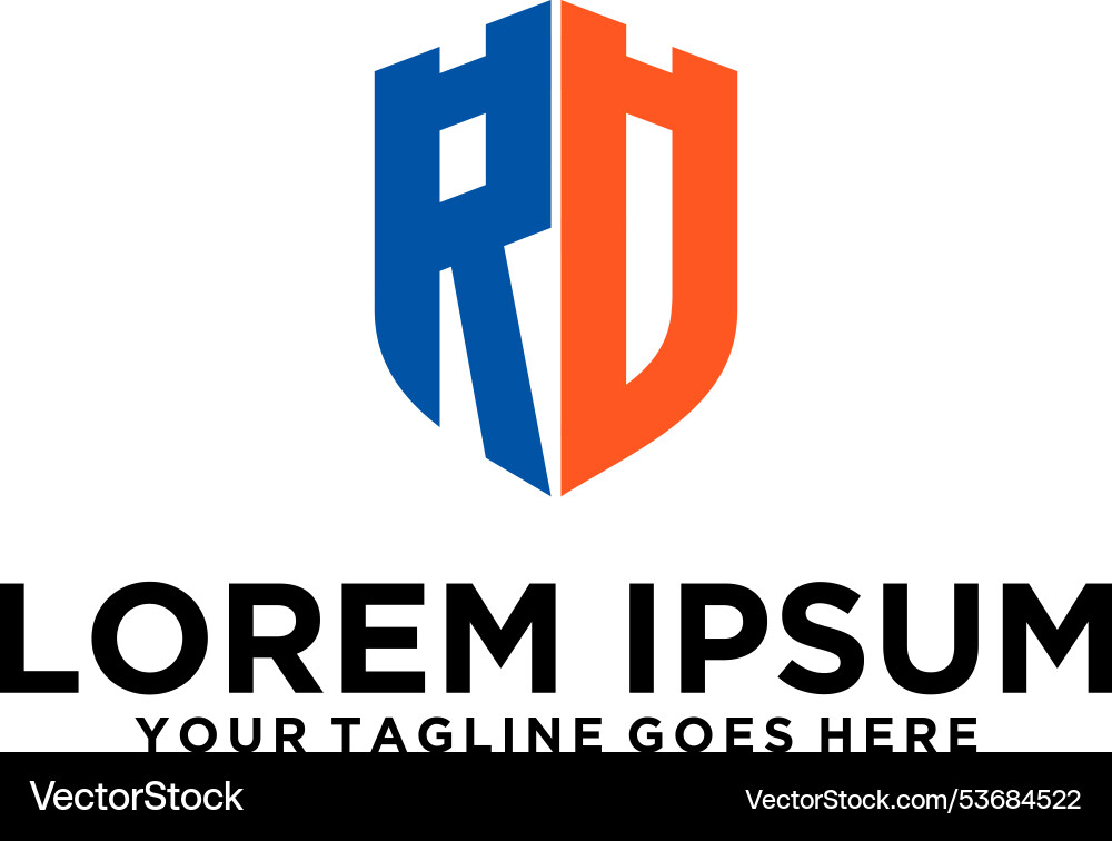 Fort rd Buchstaben Logo Design Fort rd Buchstaben Logo Design vektorbild