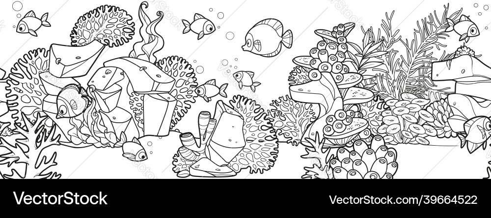 Horizontal seamless background from seabed Horizontal seamless background from seabed vector image