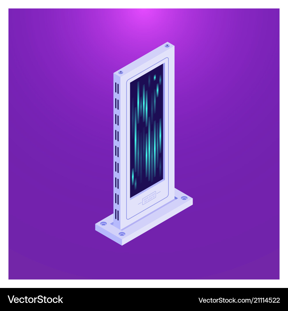 Isometric flat database server tower Isometric flat database server tower vector image